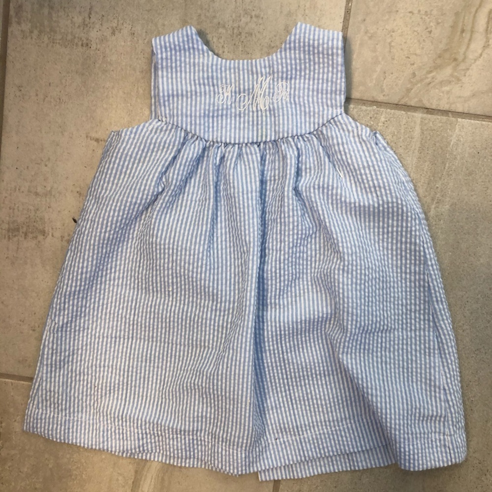Searsucker monogram dress